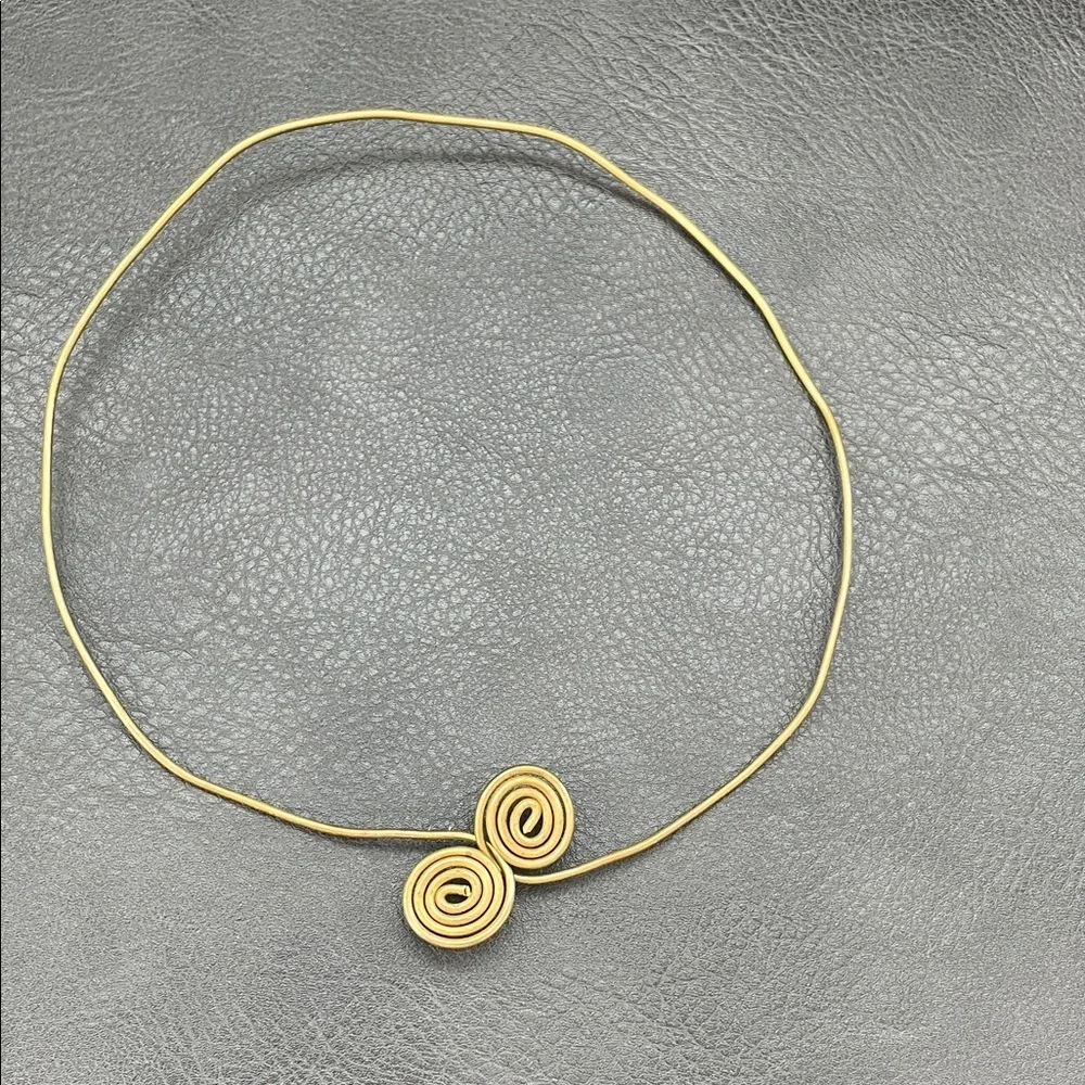 Gold Spiral Pendant Necklace and Earring Set - Picture 8 of 11